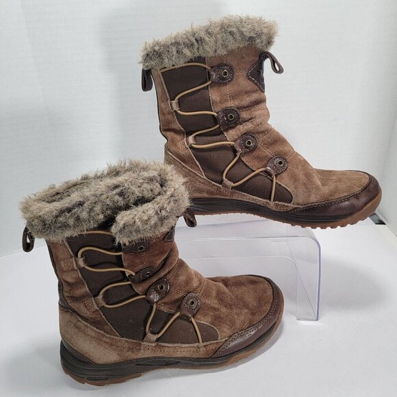 Teva Women's 6 Little Cloud Brown Faux Fur-Lined‎ Winter Boot Waterproof Leather - Picture 1 of 15